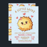 Girl Little Latke Hanukkah Baby Shower  Invitation<br><div class="desc">Girl Hanukkah Baby Shower for the new parents to be. Features a cute latke baby with flower bow. Great for a girl baby to be! All wording can be changed. To make more changes go to Personalise this template. On the bottom you’ll see “Want to customise this design even further?...</div>