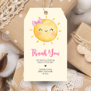Girl Little Ray of Sunshine Baby Shower Favor Tags