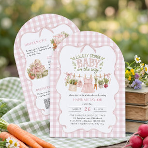 Girl Locally Grown Baby Shower Invitation