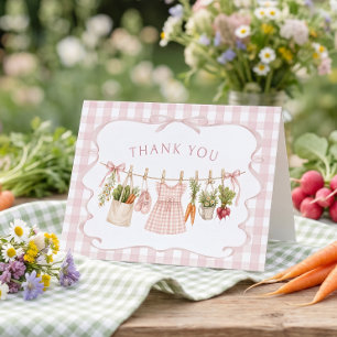 Girl Locally Grown Baby Shower Thank You Card