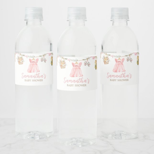 Girl Locally Grown Baby Shower Water Bottle Label (Bottles)