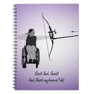 Girl Long Hair Pararcher Notebook