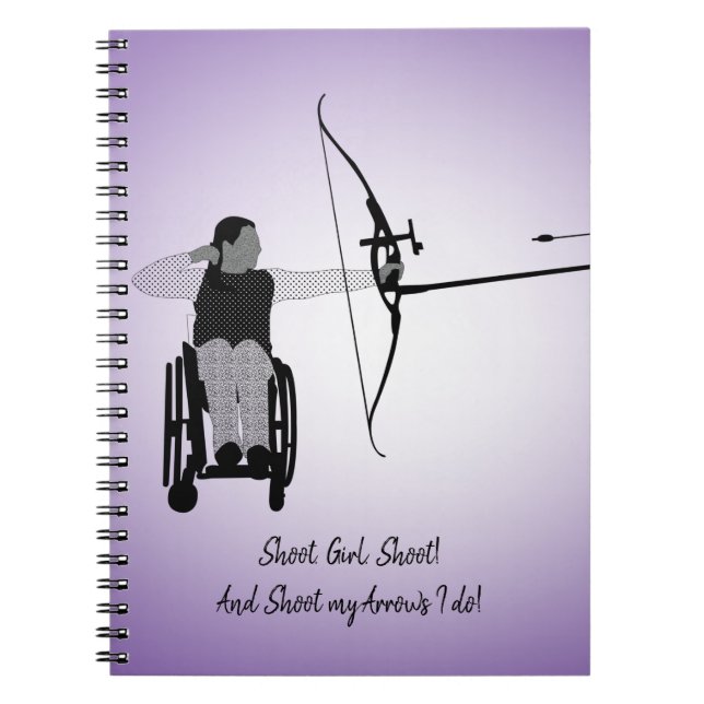 Girl Long Hair Pararcher Notebook (Front)