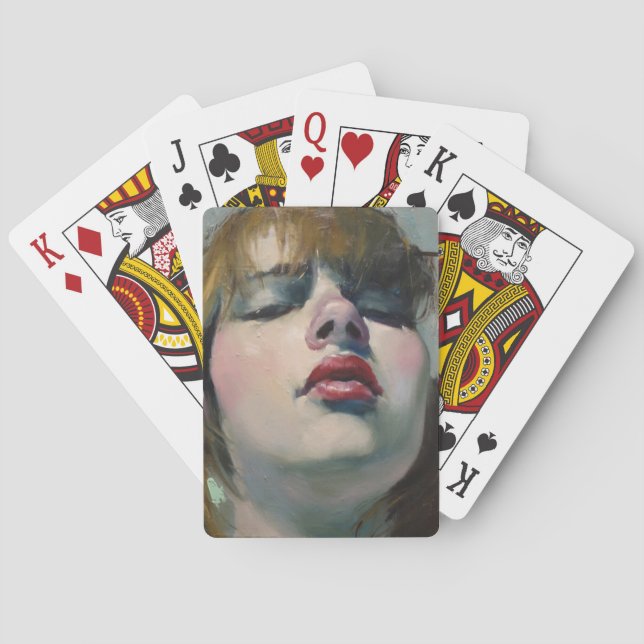 Girl Looking Down (by Malcolm T. Liepke) Playing Cards (Back)