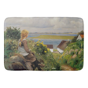 Girl Lost in Thought (by H.A. Brendekilde) Bath Mat