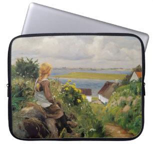 Girl Lost in Thought (by H.A. Brendekilde) Laptop Sleeve