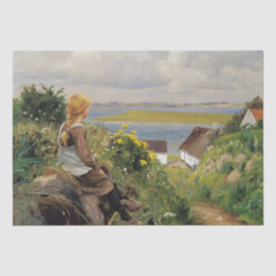 Girl Lost in Thought (by H.A. Brendekilde) Tissue Paper