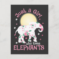 Girl Love Elephants Safari Lover Cute Roses Flower