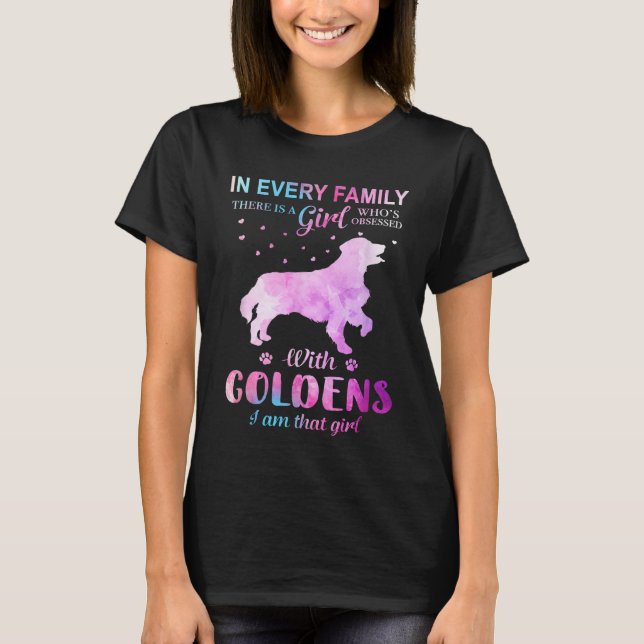 Girl Love Golden Retriever Dog Lover  Men T-Shirt (Front)