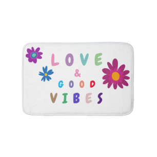 Girl Love & Good Vibes Colourful Bath Mat