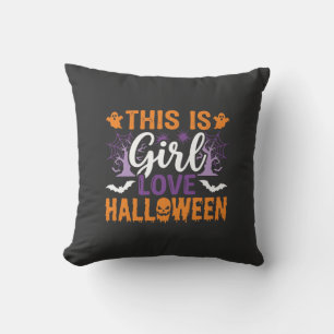 Girl Love Halloween Ghost Design_1 Cushion