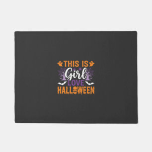 Girl Love Halloween Ghost Design_1 Doormat