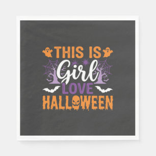 Girl Love Halloween Ghost Design_1 Napkin