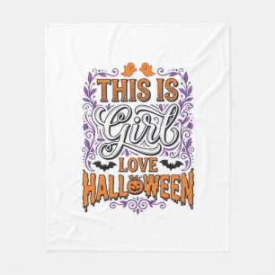 Girl Love Halloween Vintage Cute Spooky Shirt Desi Fleece Blanket
