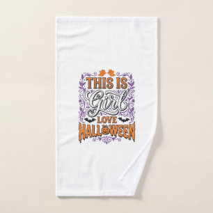 Girl Love Halloween Vintage Cute Spooky Shirt Desi Hand Towel