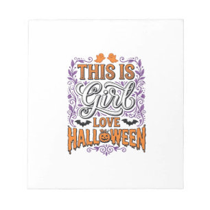 Girl Love Halloween Vintage Cute Spooky Shirt Desi Notepad