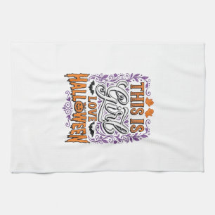 Girl Love Halloween Vintage Cute Spooky Shirt Desi Tea Towel