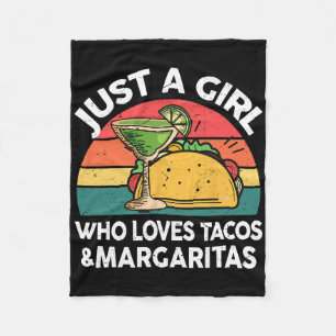 Girl Love Taco Margarita-shirt Women Mexican Cinco Fleece Blanket