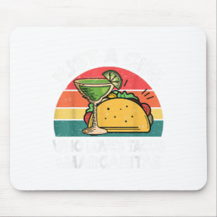 Girl Love Tacos Margarita Shirt Cinco De Mayo Mexi Mouse Pad