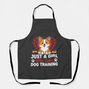 Girl Loves Dog Training Corgi Apron