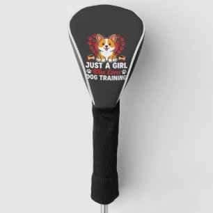 Girl Loves Dog Training Corgi Golf Head Cover