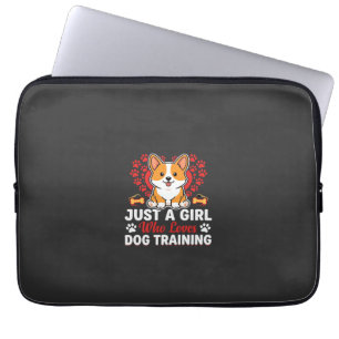 Girl Loves Dog Training Corgi Laptop Sleeve