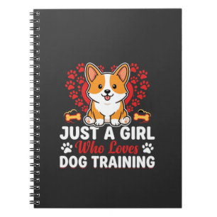 Girl Loves Dog Training Corgi Notebook