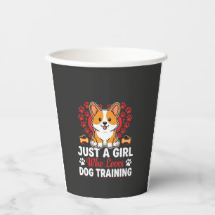 Girl Loves Dog Training Corgi Paper Cups