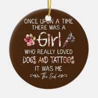 Girl Loves Dogs and Tattoos Funny Quotes Floral