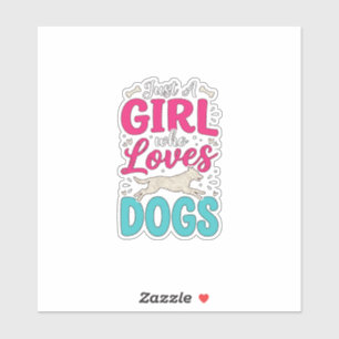 Girl Loves Dogs Vintage Engraving Typography Desig