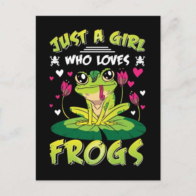 Girl loves Frogs Daughter Kawaii Frog Lover Postcard (Front)