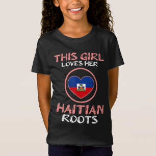 Girl Loves Haitian for a American Flag Haiti T-Shirt