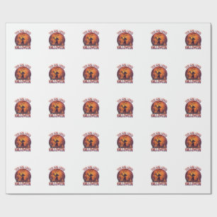 Girl Loves Halloween Witch Pumpkins Bats_1 Wrapping Paper