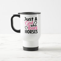 Girl Loves Horses Western Cowgirl Cute Horse