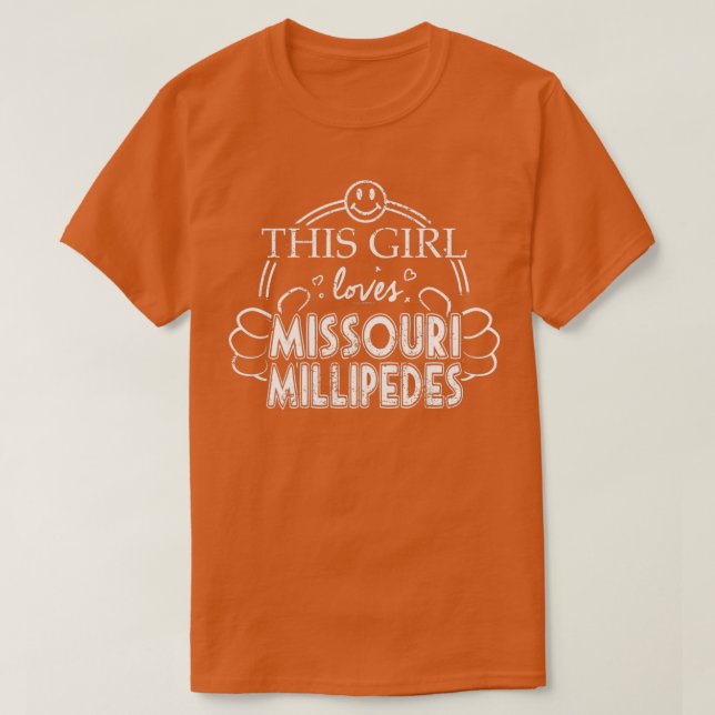 Girl Loves Missouri Millipedes Pet Insect T-Shirt (Design Front)