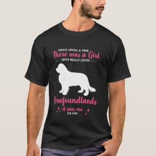 Girl Loves Newfoundland Dog For Men Women Mum Dad T-Shirt