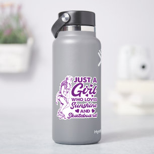 Girl Loves Sun Skate 4" Kiss Cut Vinyl Sticker