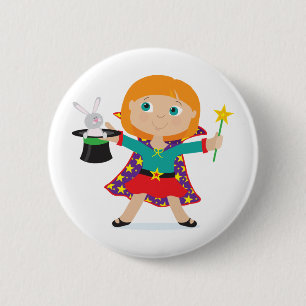 Girl Magician 6 Cm Round Badge