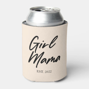 Girl Mama Custom Est Year Minimal Mom Mother Mommy Can Cooler