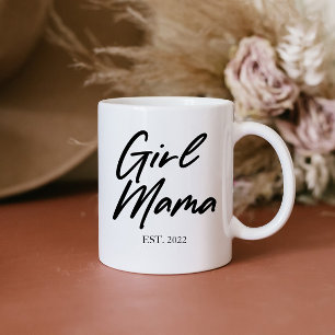 Girl Mama Custom Est Year Minimal Mum Mother Mummy Coffee Mug