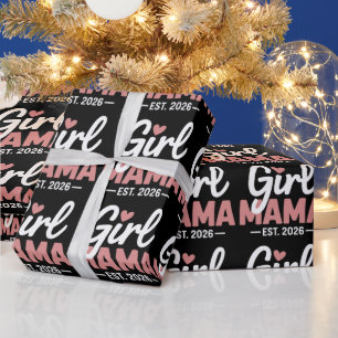 Girl Mama Est 2026 Pregnancy Reveal New Mum to Be  Wrapping Paper