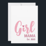 Girl Mama Est. Personalized Gift Card<br><div class="desc">Celebrate motherhood with this sweet “Girl Mama” design, personalized with a special year. Perfect for proud moms who cherish their journey into motherhood. A thoughtful keepsake for Mother’s Day, baby announcements, birthdays, or just because. Designed with soft pink tones for a warm and feminine feel, making it a lovely gift...</div>