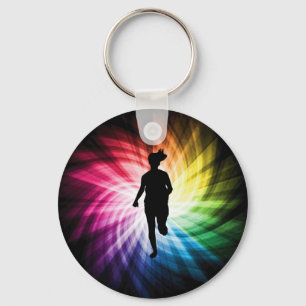 Girl Marathon Runner Key Ring