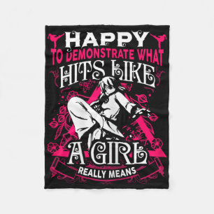 Girl Martial Arts Saying Karate Kung Fu Quote  Fleece Blanket