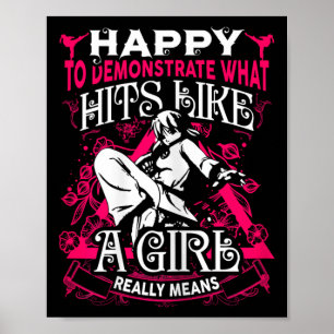 Girl Martial Arts Saying Karate Kung Fu Quote Poster