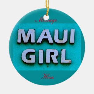 girl maui green customised ceramic tree decoration