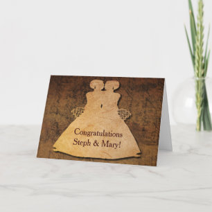 Girl Meets Girl Wedding Card for Lesbian Brides