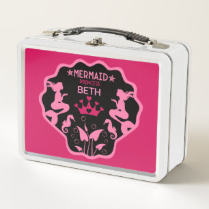  Girl Mermaid Princess Metal Lunch Box