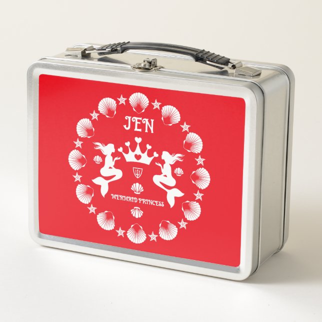  Girl Mermaid Princess Metal Lunch Box (Front)