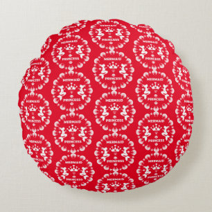 Girl Mermaid Princess Round Cushion